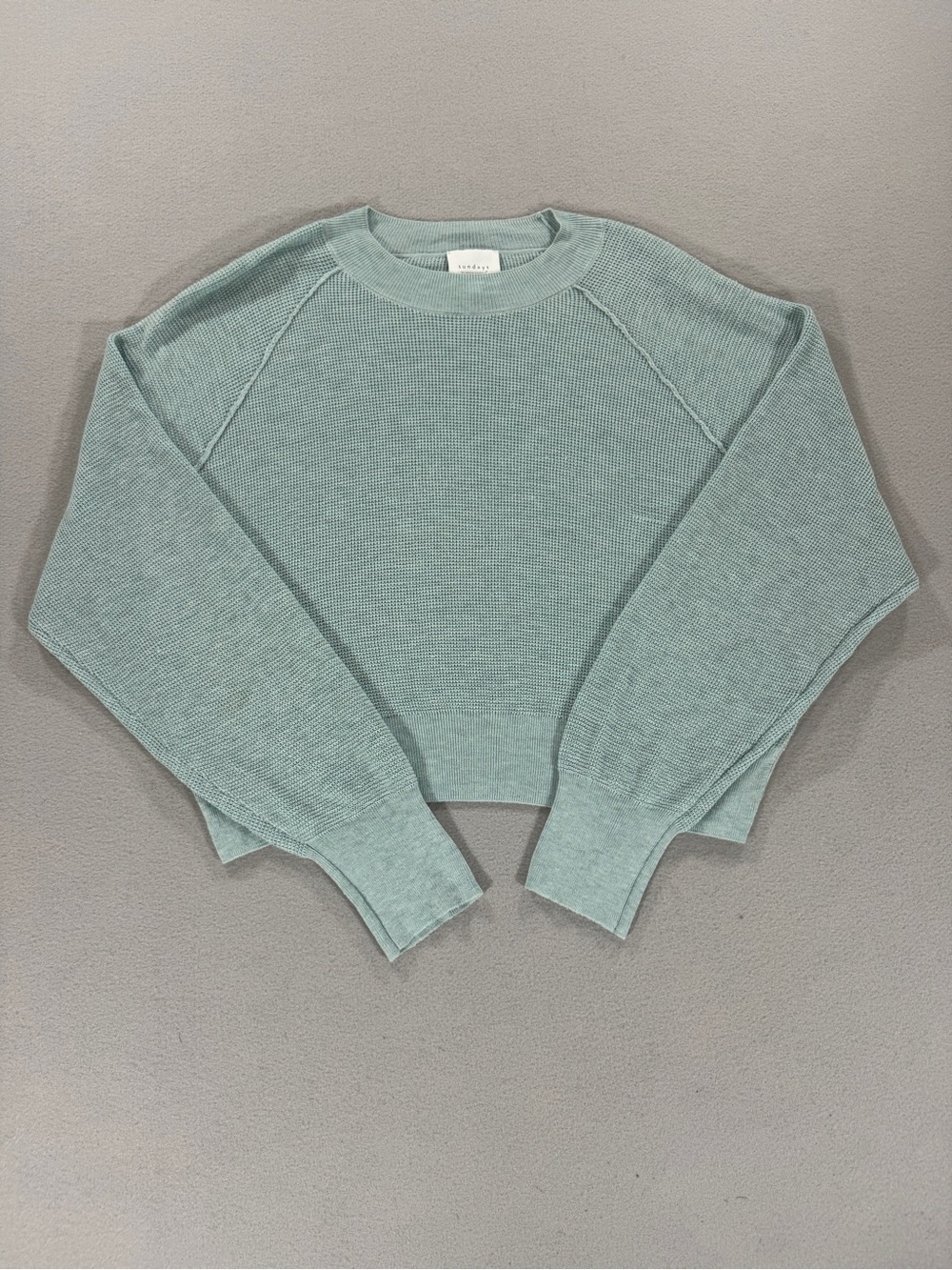 Cozy Sundays by Wares Sundays Mint Green Textured Knit Sweater